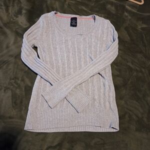 Faded Glory Women's Light Gray Cable Knit Sweater